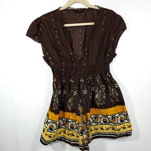 🦉 Soho New York Open Front Peasant Blouse